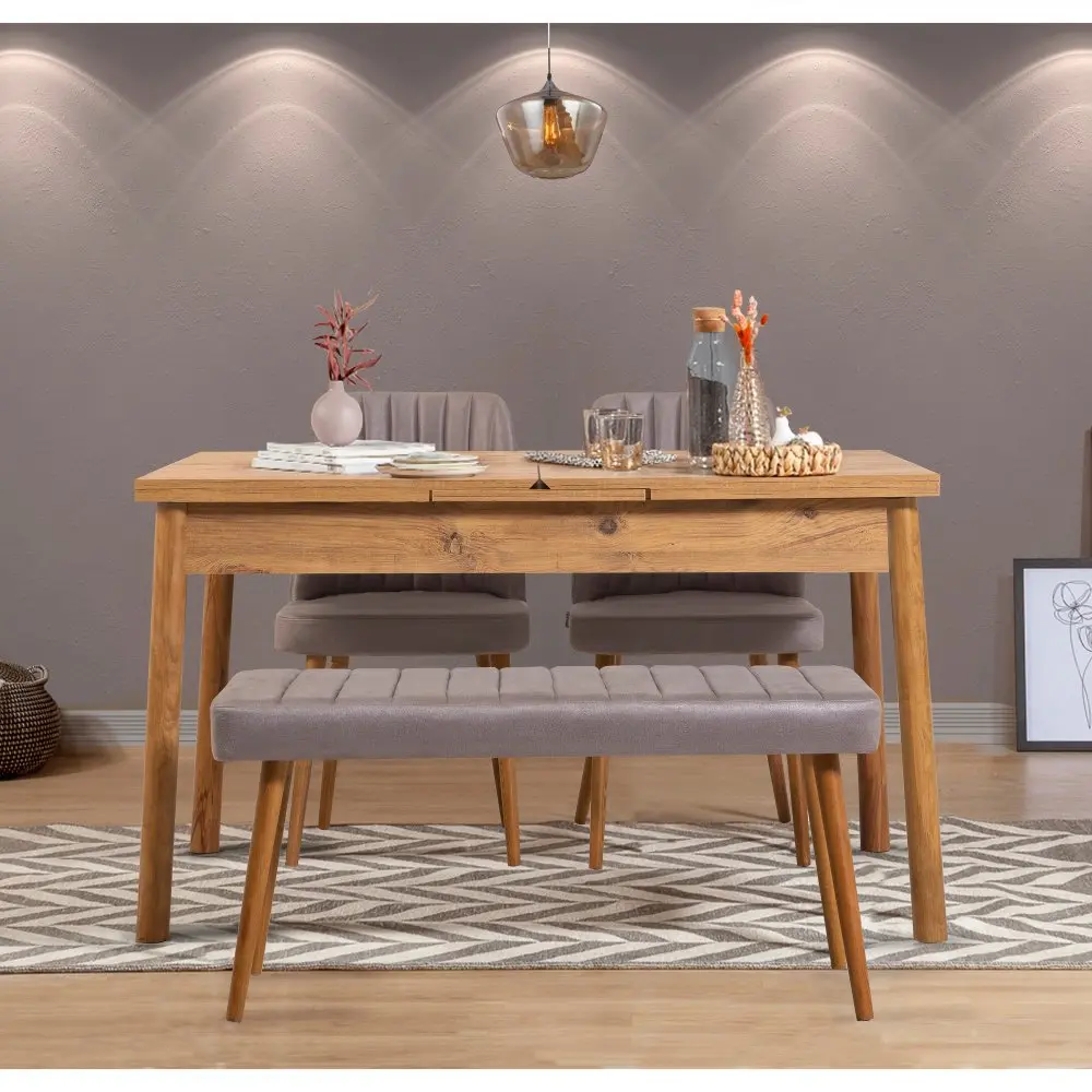 Jídelní set s rozkládacím stolem a židlemi (4 kusy) Santiago Atlantice -Soho Grey