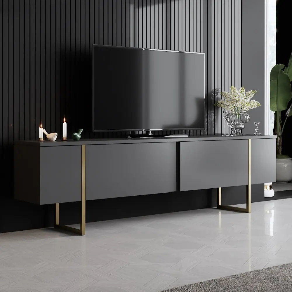 Televizní stolek Luxe Anthracite and Gold