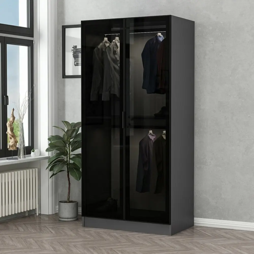 Šatní skříň Kale Glass Anthracite - 190