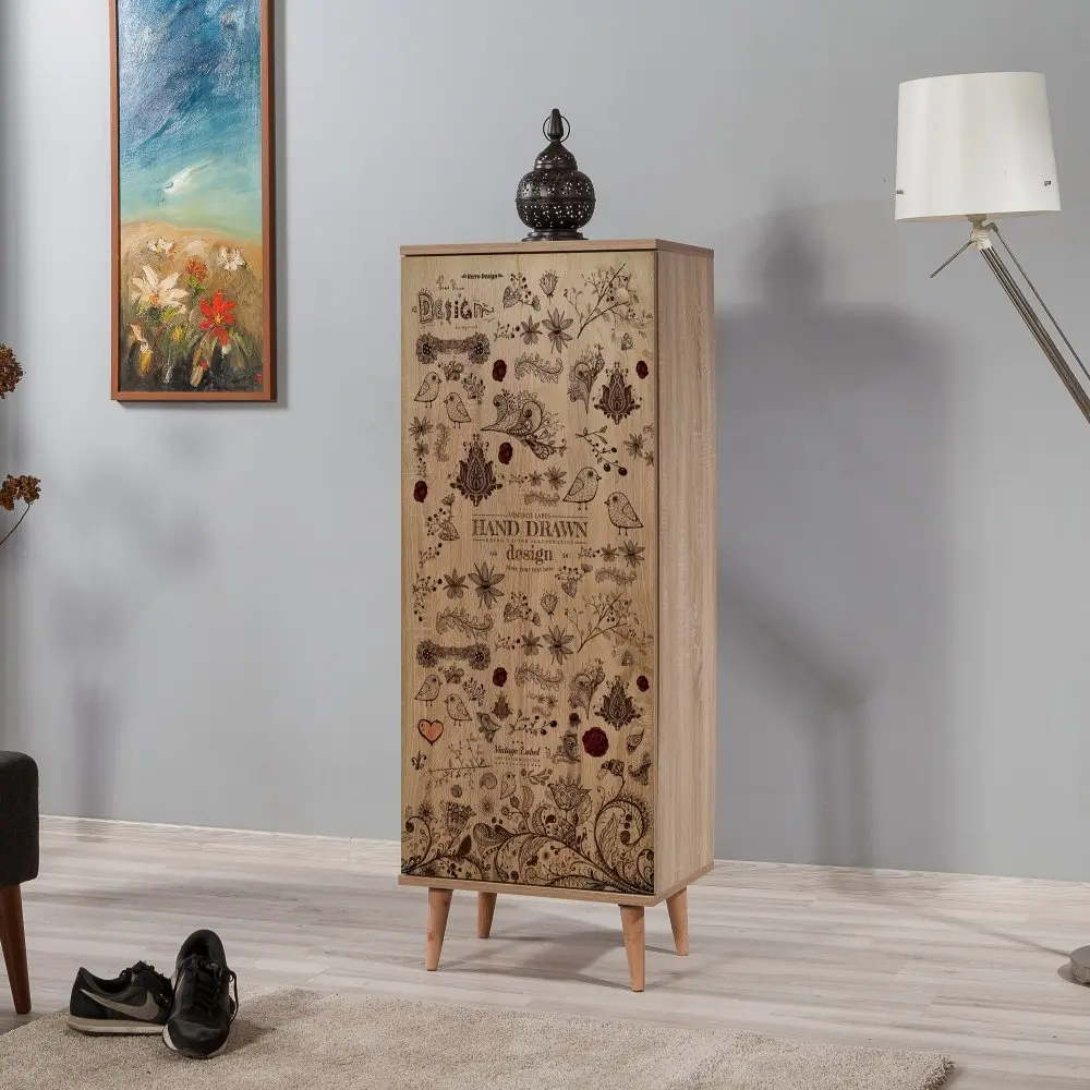 Hanah Home Botník Filinta Birds 50x135 cm dub sonoma