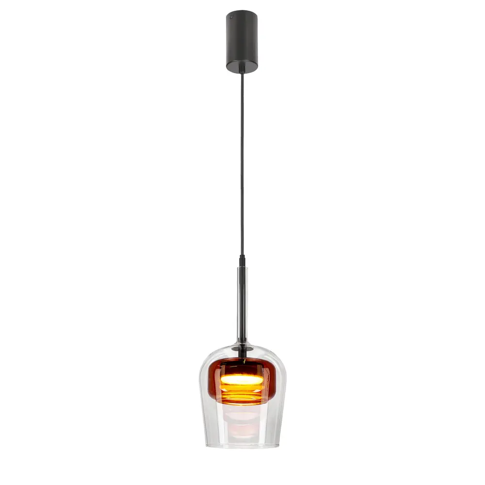Lampa wisząca Glaxi szklana klosz transparentny i brązowy 1xGX53 nad stół