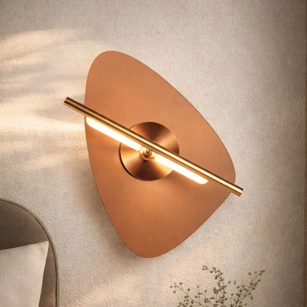 RELAX lampa kinkiet mosiężny 5W LED 3000K klosz bursztynowy