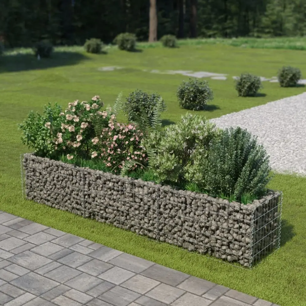 vidaXL Gabionový vyvýšený záhon pozinkovaná ocel 270 x 50 x 50 cm - 11461.143563
