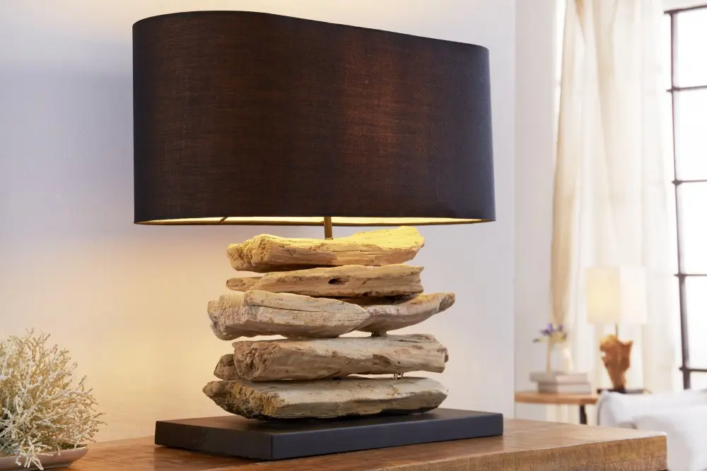 Estila Designová stolní lampa Riverine II černá