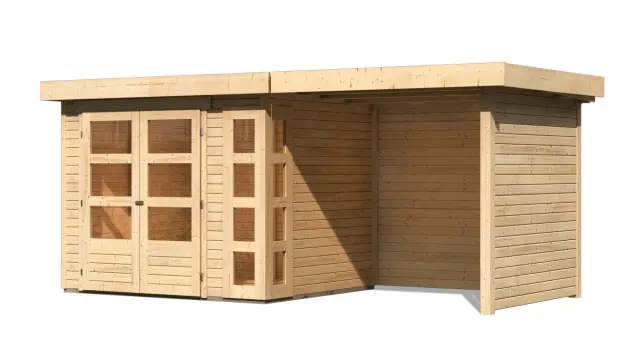 Dřevěný zahradní domek KERKO 3 s přístavkem 240 Lanitplast