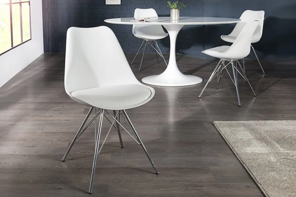 Estila Designová Židle Scandinavia retro bílá