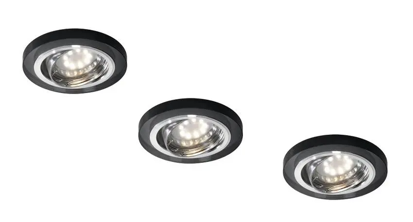 Sada tří černých svítidel SS-15 bez žárovky