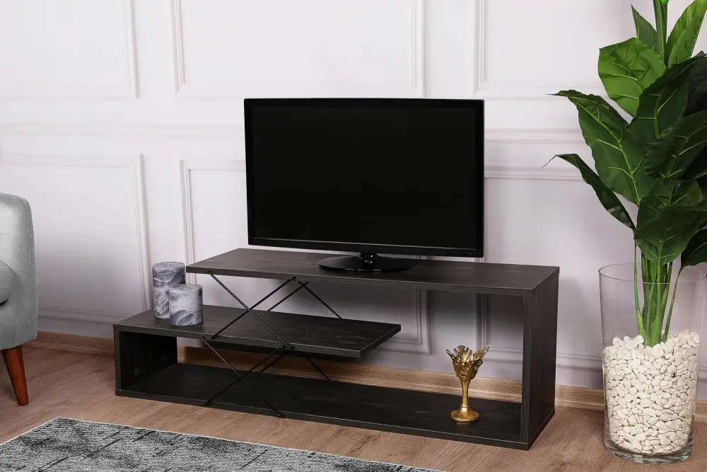 TV stolek Zigzag - Dark Brown - POSLEDNÍ KUS