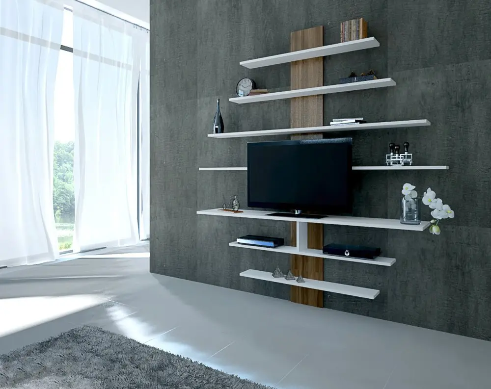Hanah Home Obývací stěna ZEBRA bílá, ořech