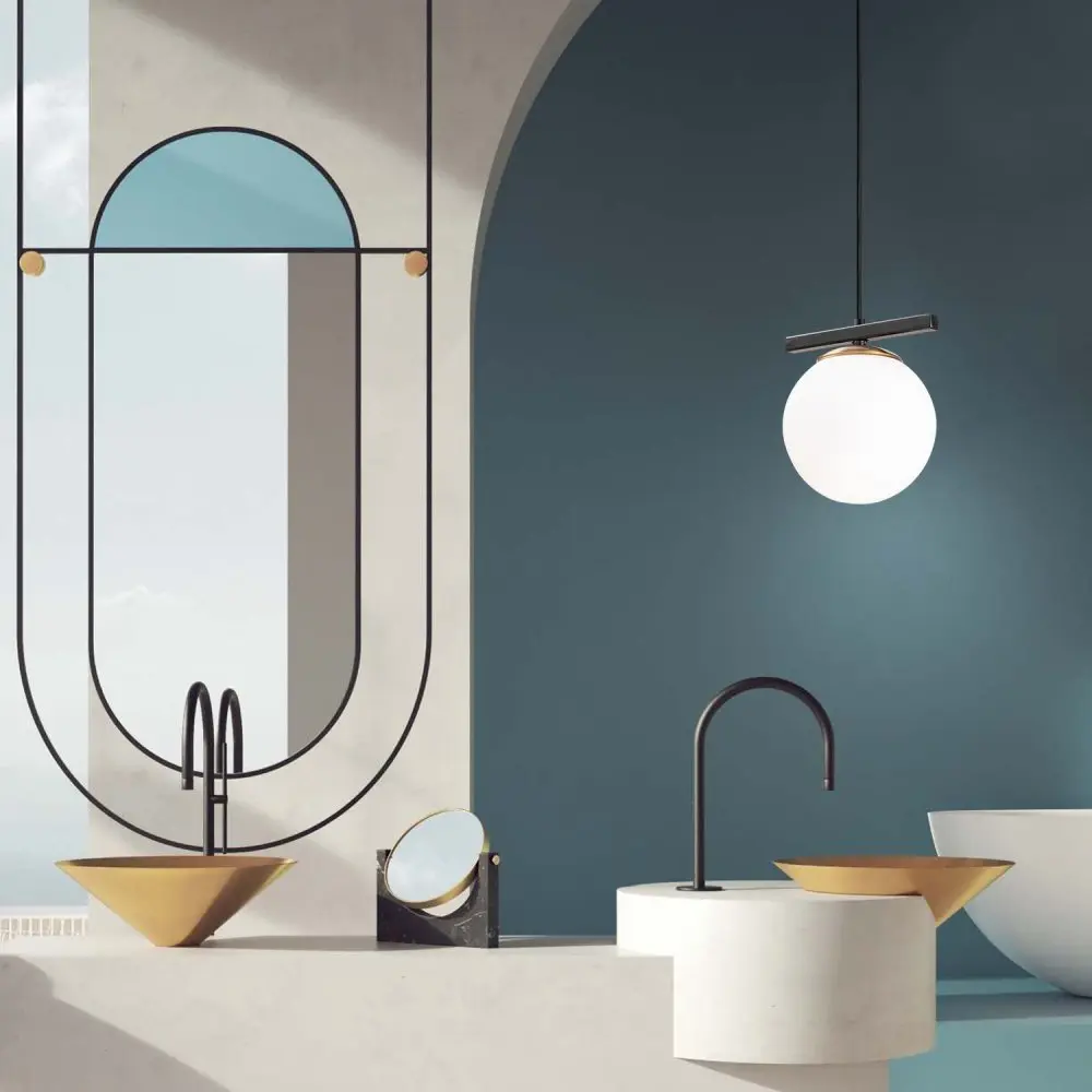 Bílé/černé závěsné svítidlo se skleněným stínidlem ø 15 cm Üzüm – Opviq lights