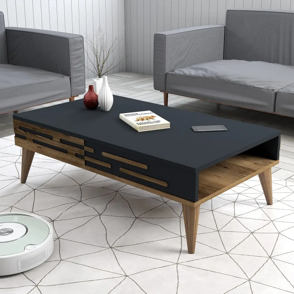 Konferenční stolek Valensiya - Walnut, Anthracite