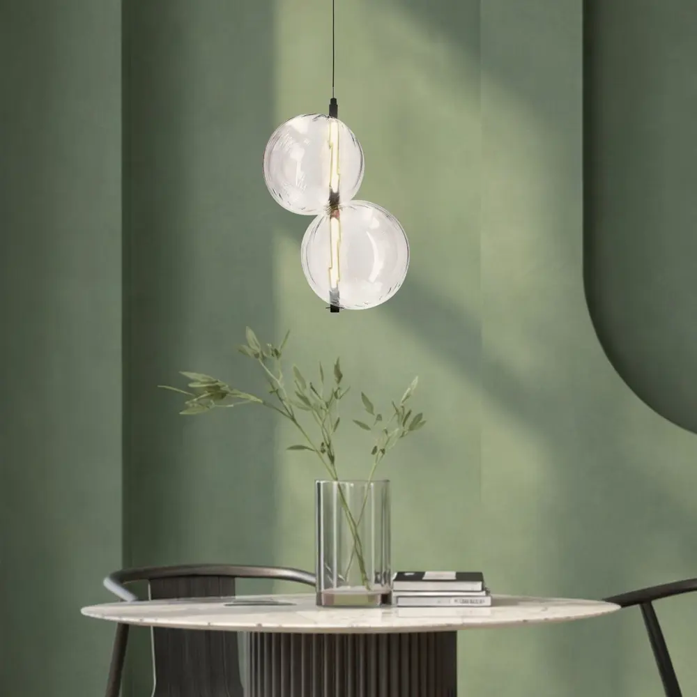 PLAYA lampa wisząca czarny 10W LED 3000K klosz bezbarwny