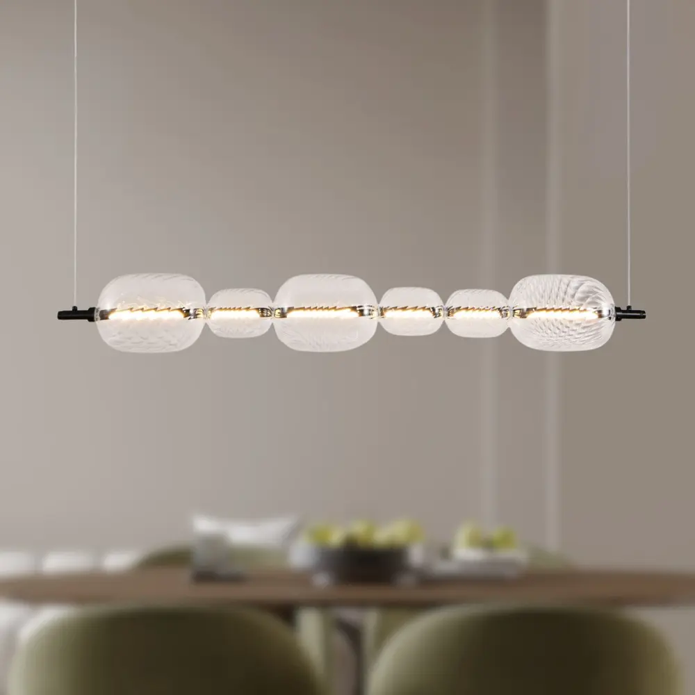 PLAYA lampa wisząca czarny pozioma 17W LED 3000K klosz bezbarwny