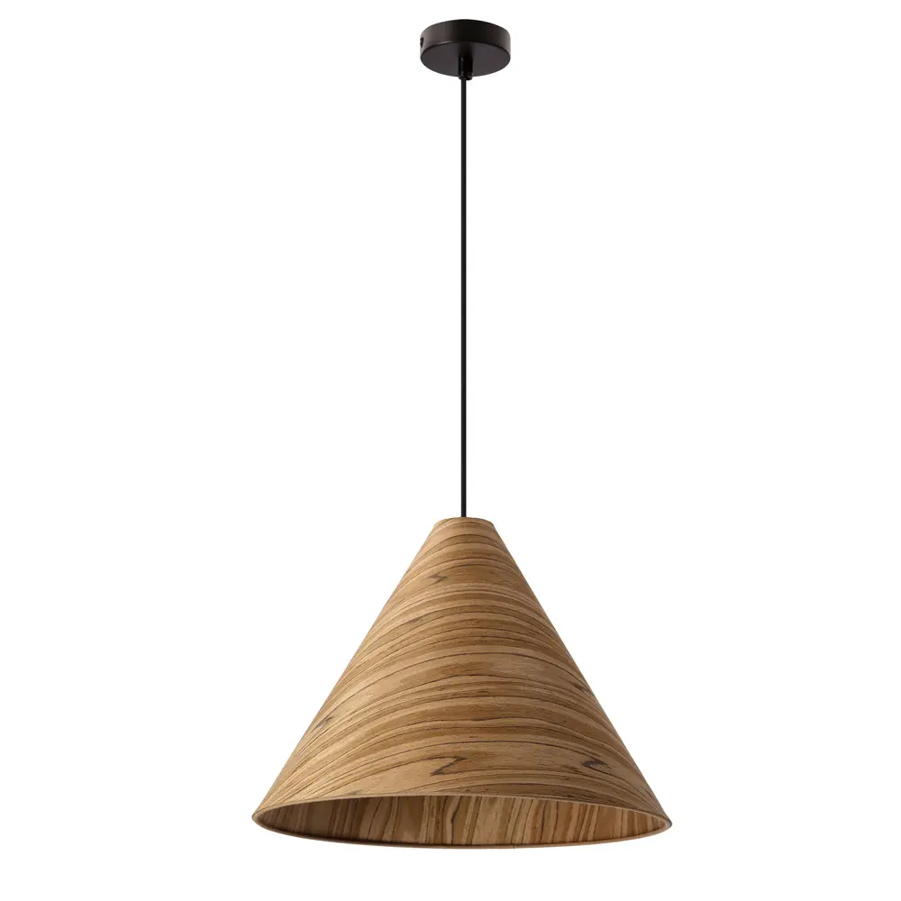 CONO lampa wisząca 33 czarny 1x40W E27 abażur fornir dębowy