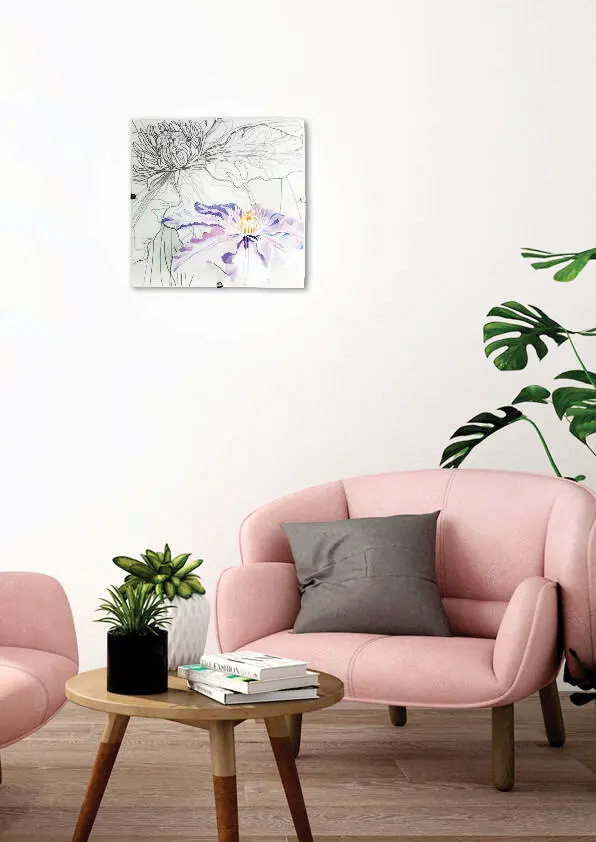 Stropní lampa s pružinou E27 fialová