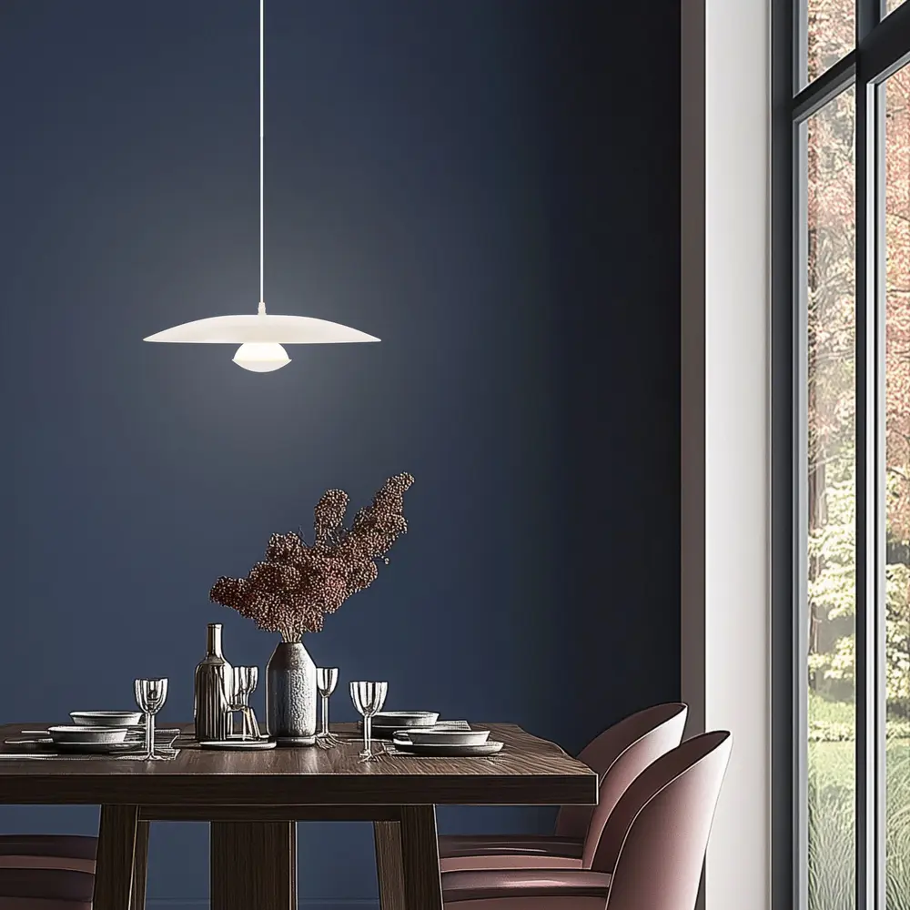 Závěsná lampa bílá LED 34cm Lund Ledea