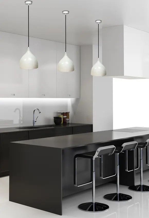 Závěsná lampa Ystad 220mm LEDEA E27 40W kovová bílá