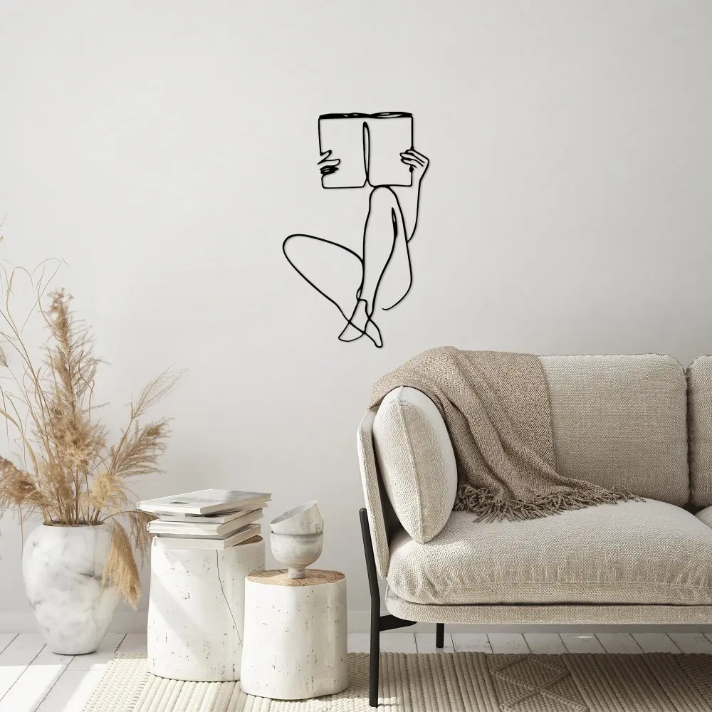 Wallity Nástěnná dekorace kov ZA KNIHOU 43 x 70 cm