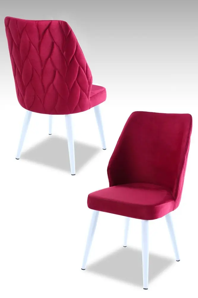 Sada židlí (4 kusy) Pufi - Claret Red, White