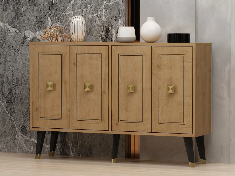 Konzolový stolek Hartın - Sapphire Oak, Gold
