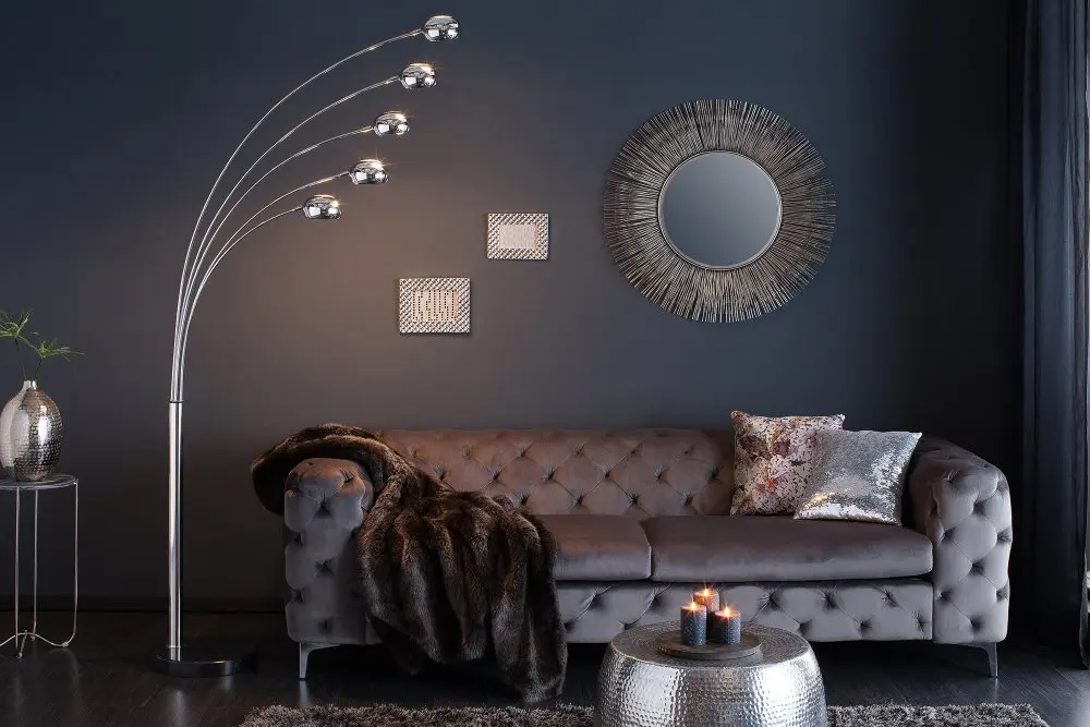 Estila Designová moderní stojací lampa Five Lights chromová