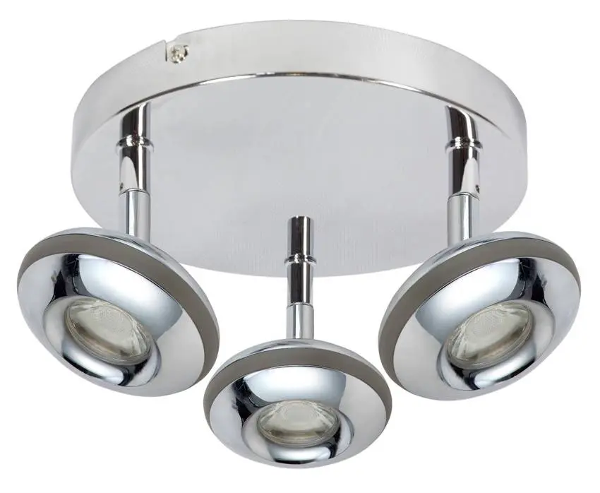 LED stropní svítidlo 3x6W 26cm SKIPPER LED COB STROPNÍ SVÍTIDLO KULATÁ HLAVICE S CHROMOVÝM KLOUBEM