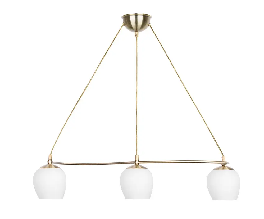 Závěsná lampa Serano patinovaná 3x60W E27 bílé stínidlo