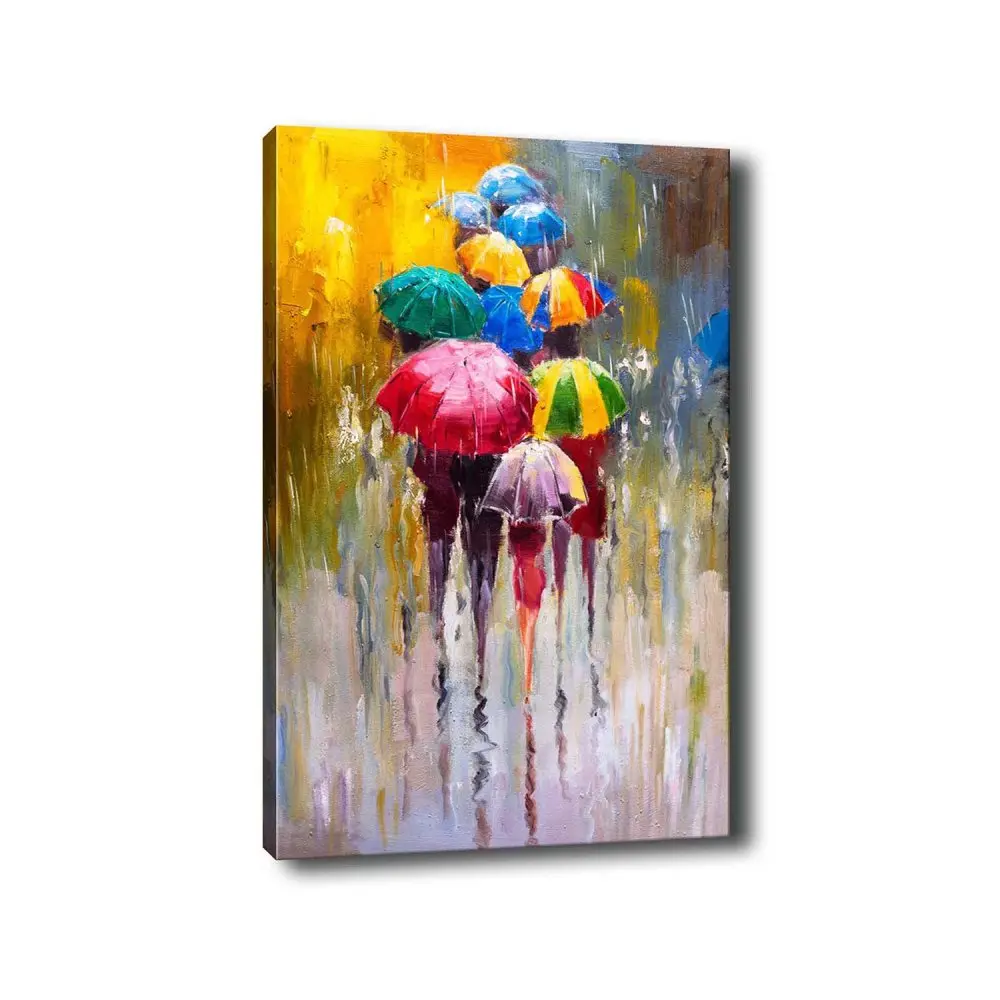 ASIR Obraz na plátně ZÁSTUP BAREVNÝCH DEŠTNÍKŮ 50 x 70 cm