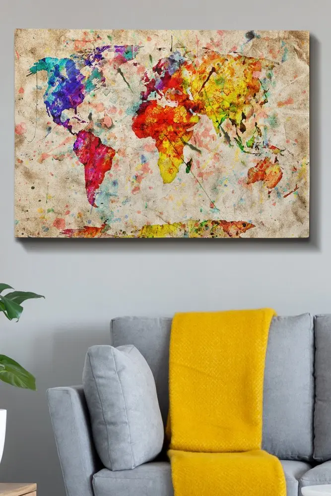 ASIR Nástěnný obraz WORLD plátno 70 x 100 cm