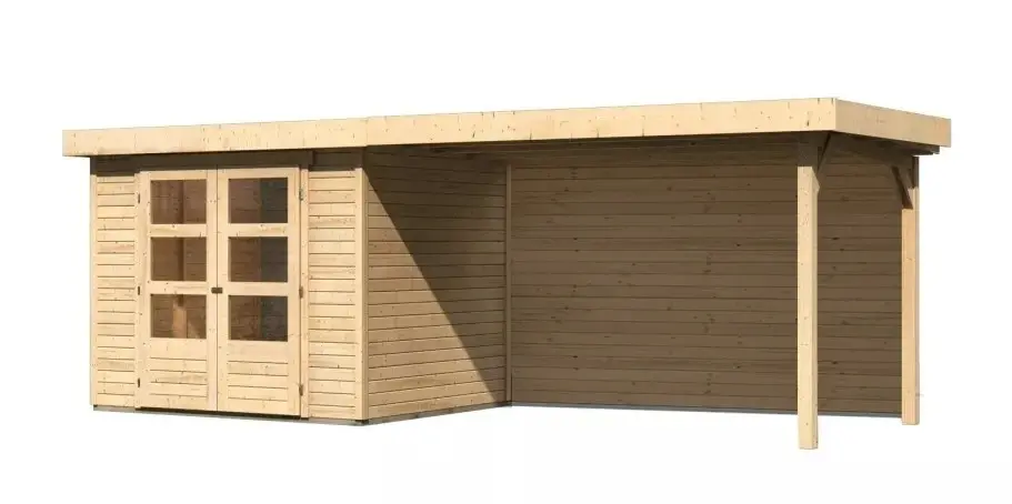 Dřevěný zahradní domek ASKOLA 3 s přístavkem 280 Lanitplast