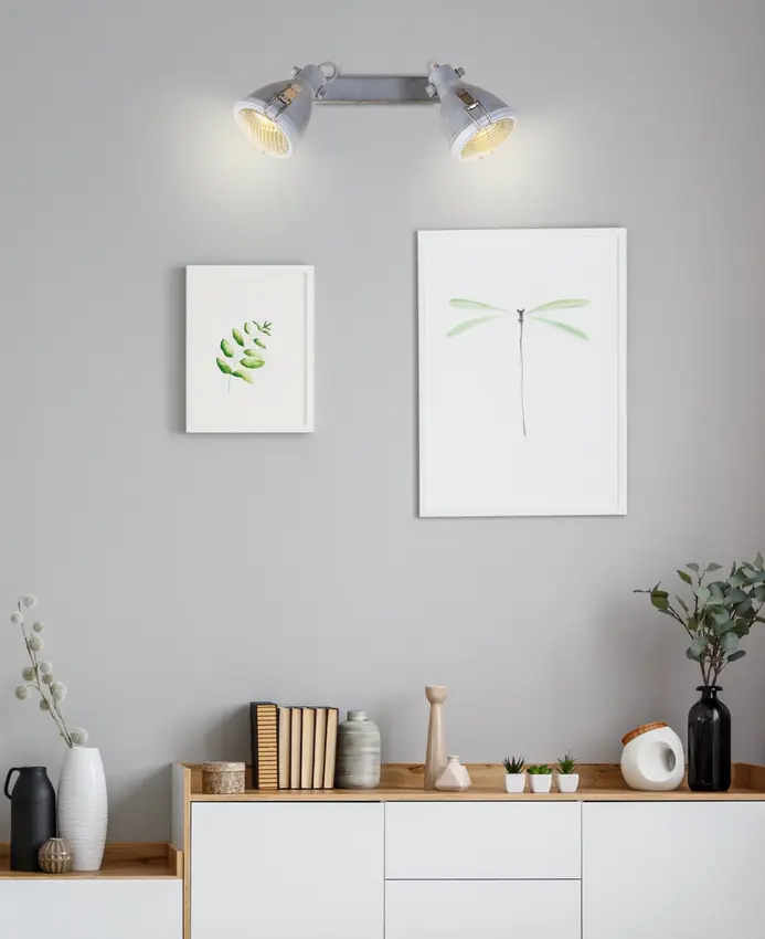 Nástěnná lampa Crodo E14 šedá