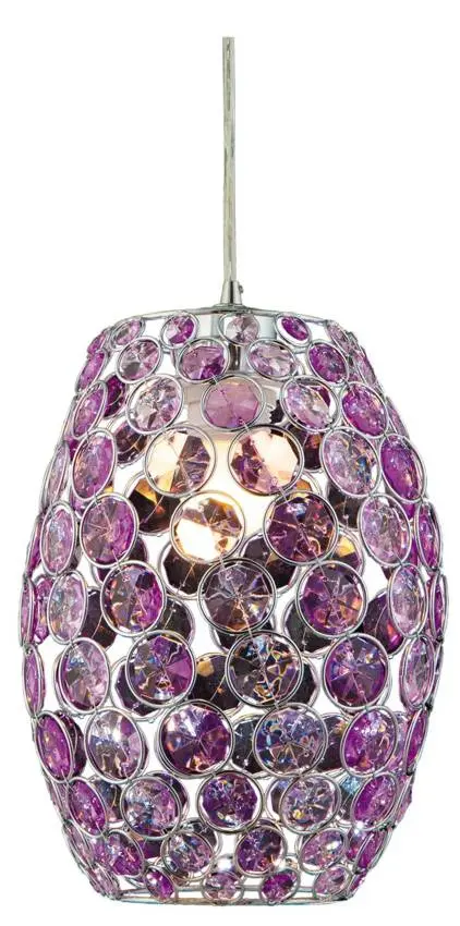 Fialová závěsná stropní lampa Corn E27