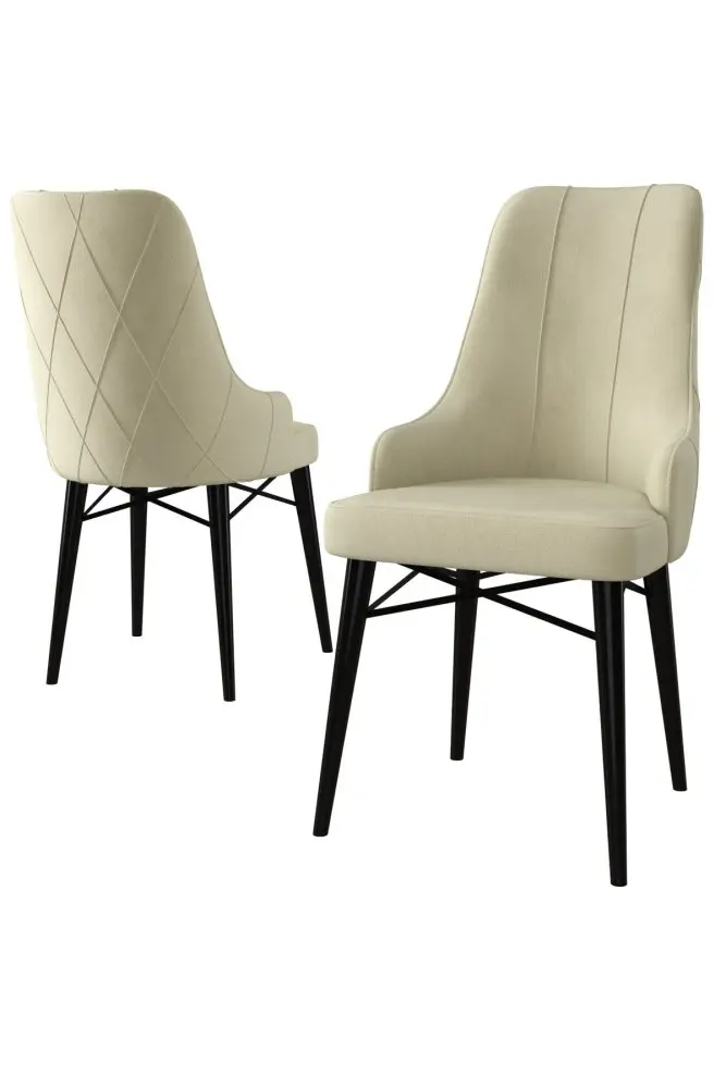 Sada židlí (4 kusy) Neta - Cream, Black