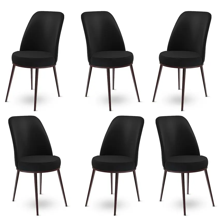 Sada židlí (6 kusů) Dexa - Black, Brown