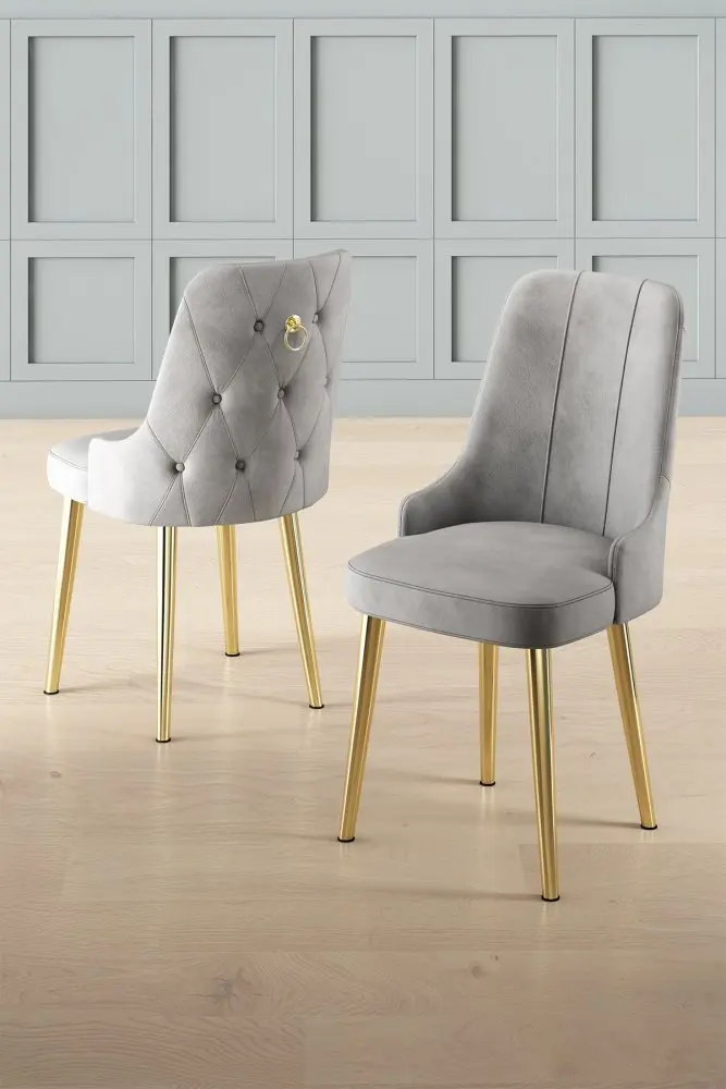 Sada židlí (4 kusy) Newa - Grey, Gold