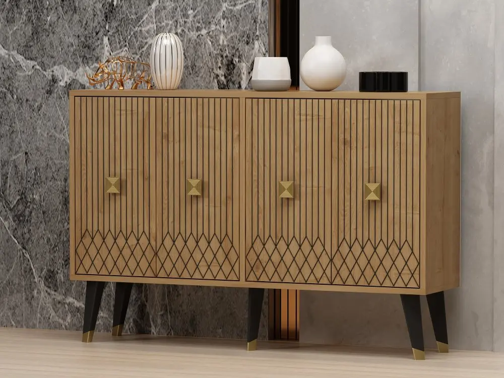 Konzolový stolek Carbın - Sapphire Oak, Gold