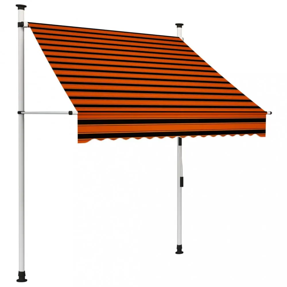 Ručně zatahovací markýza oranžová / hnědá Dekorhome