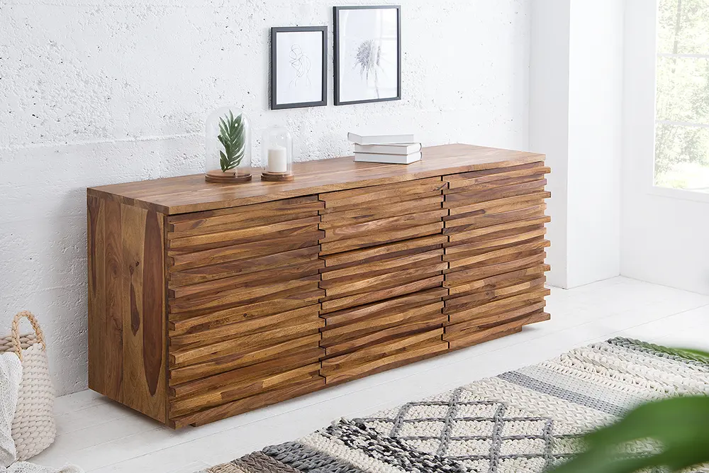 Estila Designová masivní komoda Sheesham 160cm