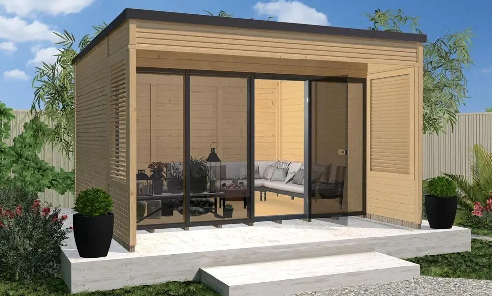 Luxusní dřevěný zahradní domek Cubilis 2.0 (3,8x4,8m) Weka