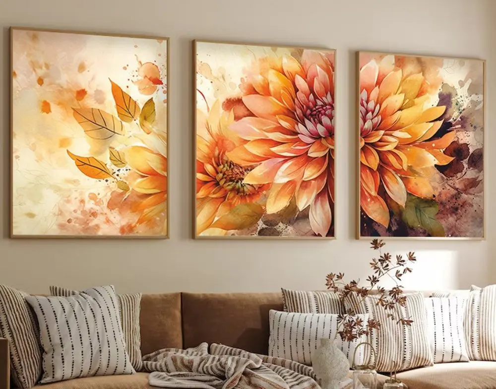 Dekorativní rámovaný obraz z MDF (3 kusy) Huhu220 - 50 x 70