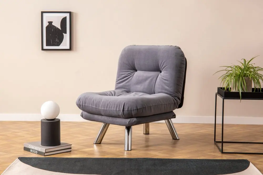 Hanah Home Rozkládací křeslo MISA SMALL šedé