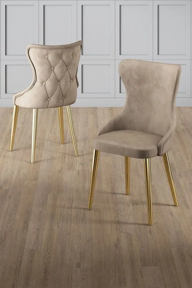Sada židlí (6 kusů) Alpa - Cappuccino, Gold