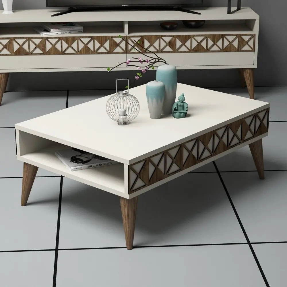 Hanah Home Konferenční stolek LINE krémový
