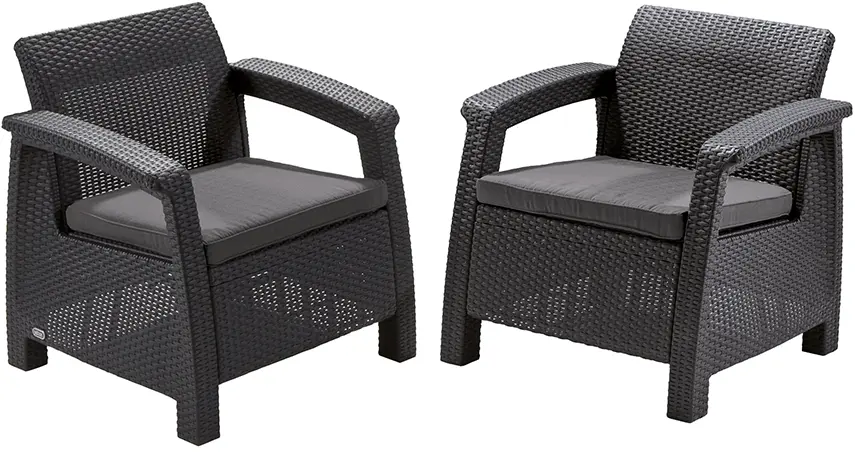 Zahradní nábytek Keter Corfu duo set dvou křesel grafitový, 258976