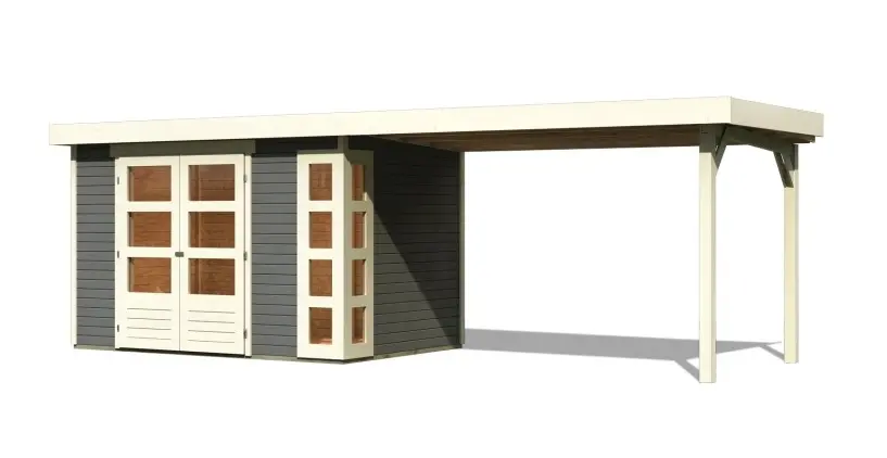 Dřevěný zahradní domek KERKO 4 s přístavkem 280 Lanitplast