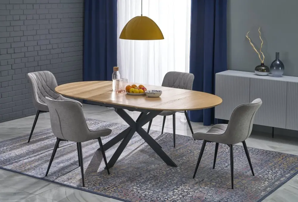 HALMAR Rozkládací jídelní stůl ACORD 120/200 cm dub přírodní/černý