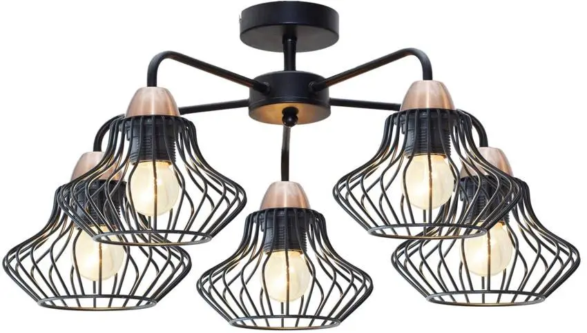 závěsné stropní svítidlo 5x60W E27 černé
