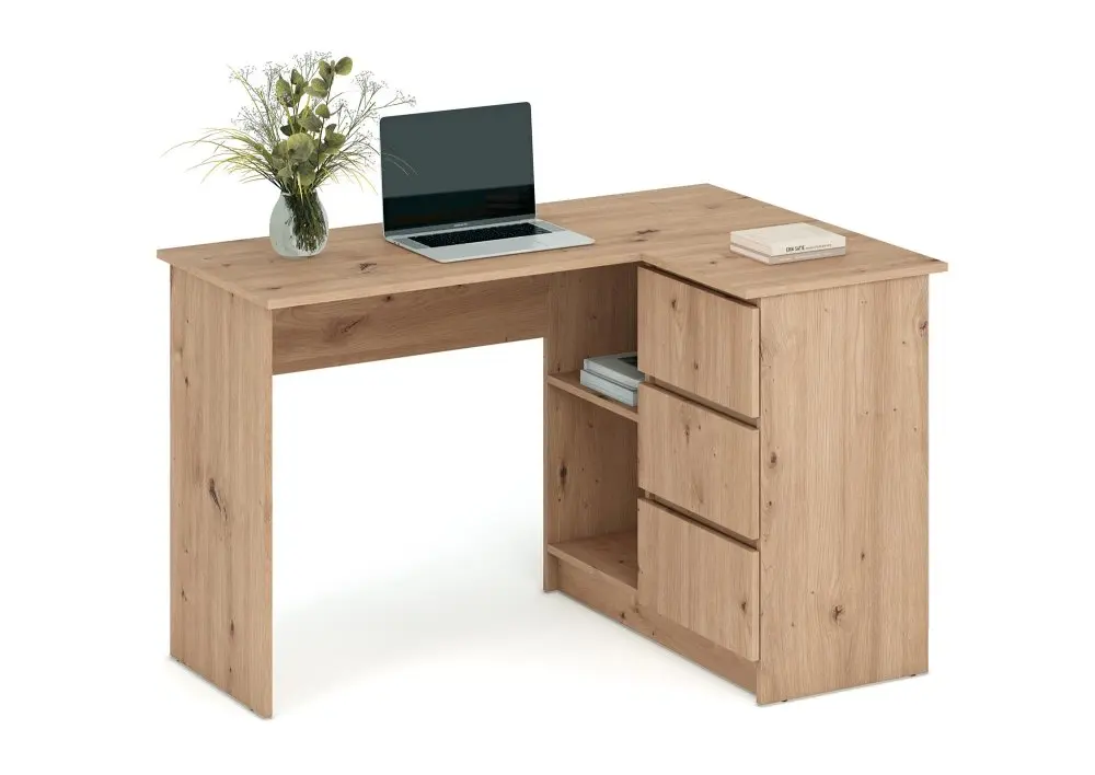 Halmar Rohový psací stůl BEGA - dub artisan