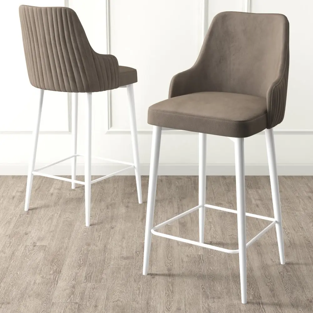 Bar Stool Set (4 Pieces) Enox - Cappuccino, White
