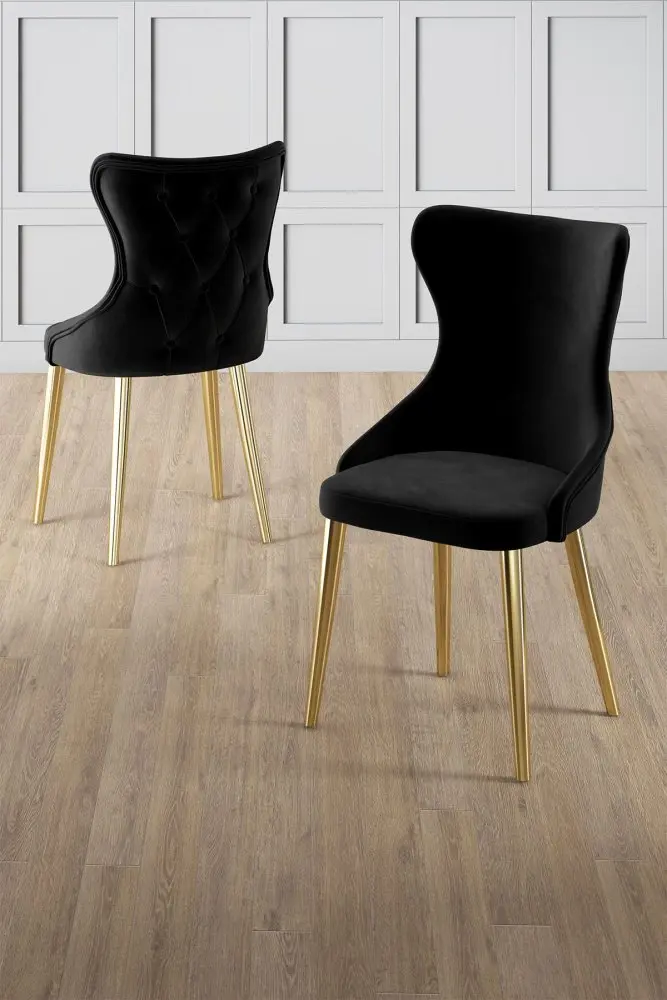 Sada židlí (4 kusy) Alpa - Black, Gold